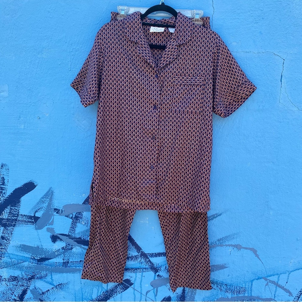 Go Softly pajama set, all cotton, sort sleeve top with pants, Medium, NWOT